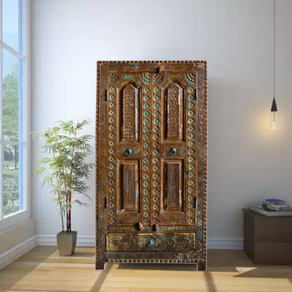 vintage carved armoire