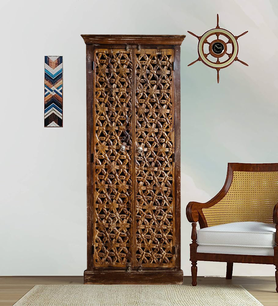 vintage carved armoire