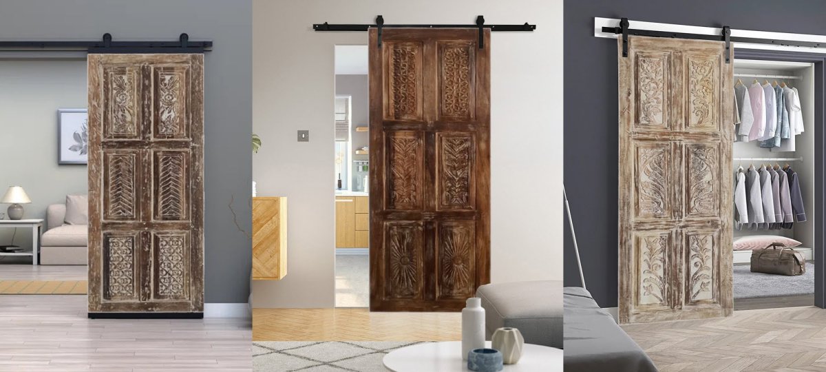 Holistic Wellness Design with Vintage Carved door Panels
