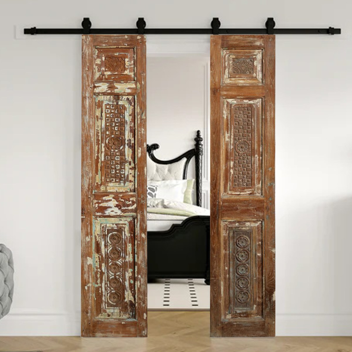 Farmhouse Style Carved Barndoors