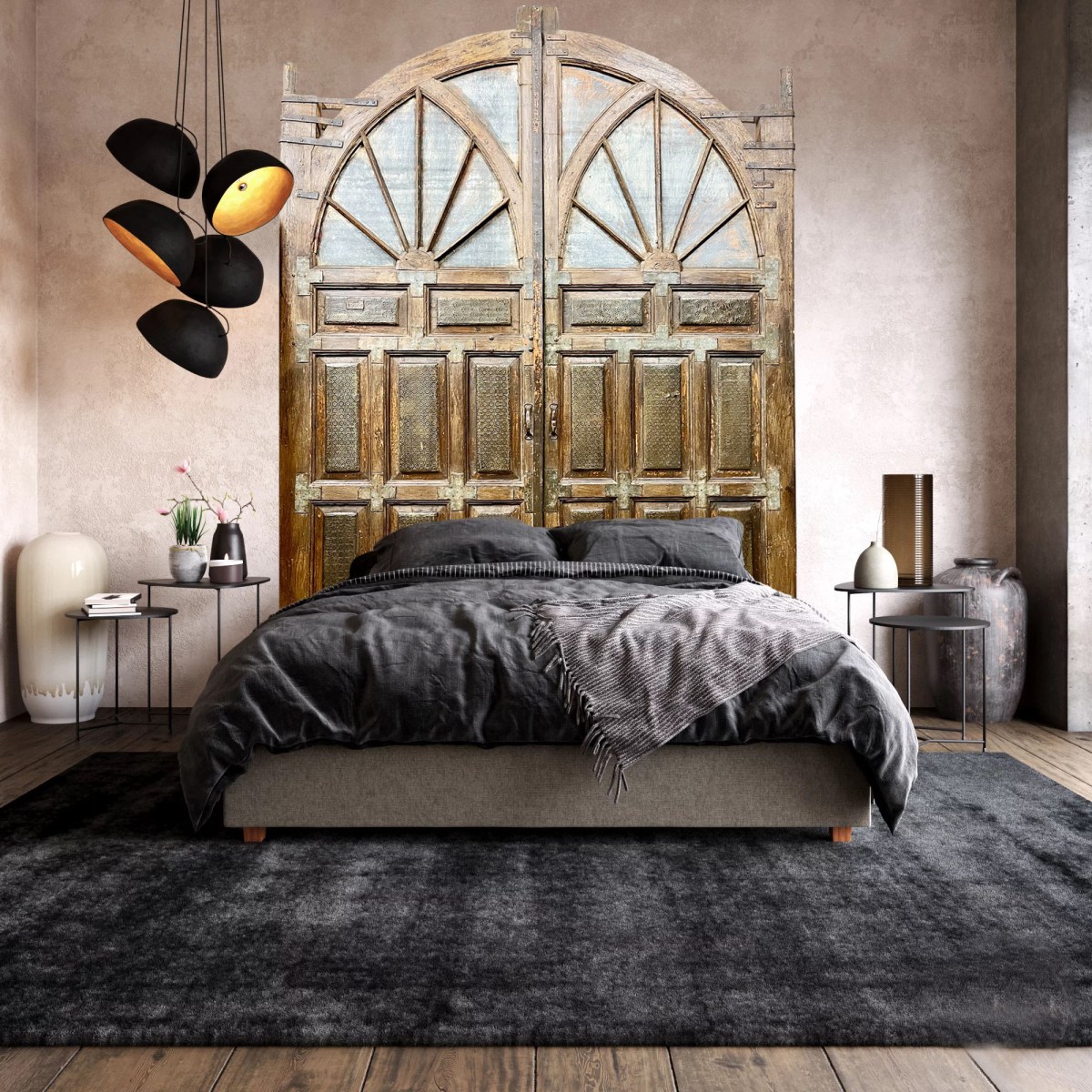 Spanish Coastal Home with Vaulted Ceilings & Hand-Carved Artistic Doors Mogul Interior