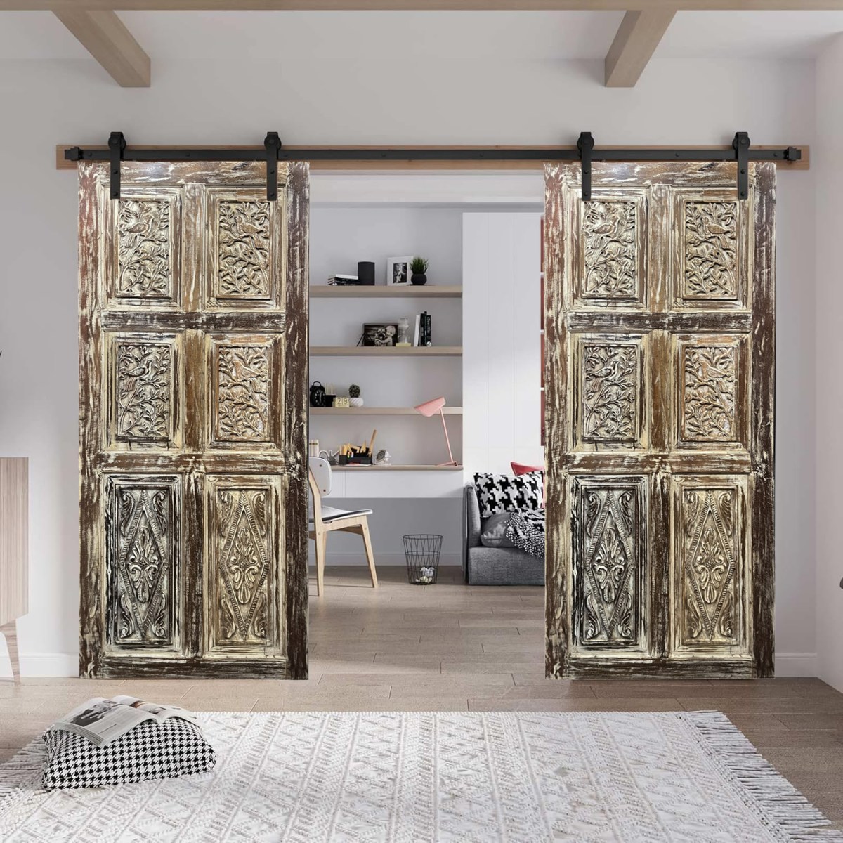 Rural Farmhouse Renovation in Wisconsin: Reclaimed Wood and Antique Doors