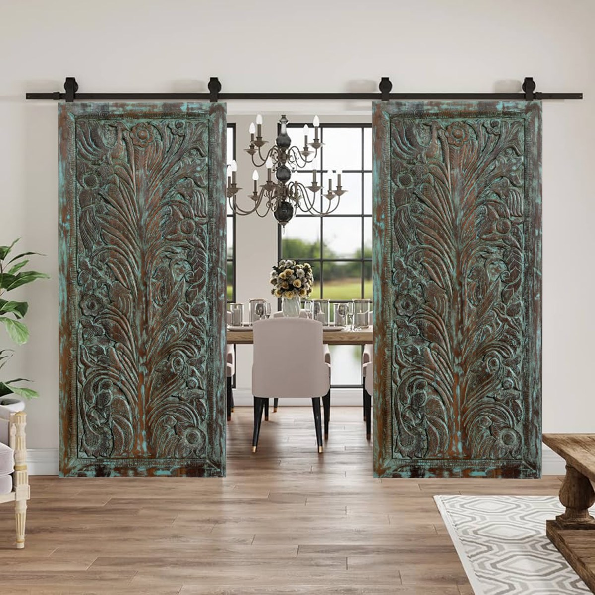 Make a Grand Entrance with Custom Double Carved Doors by Mogul Interior