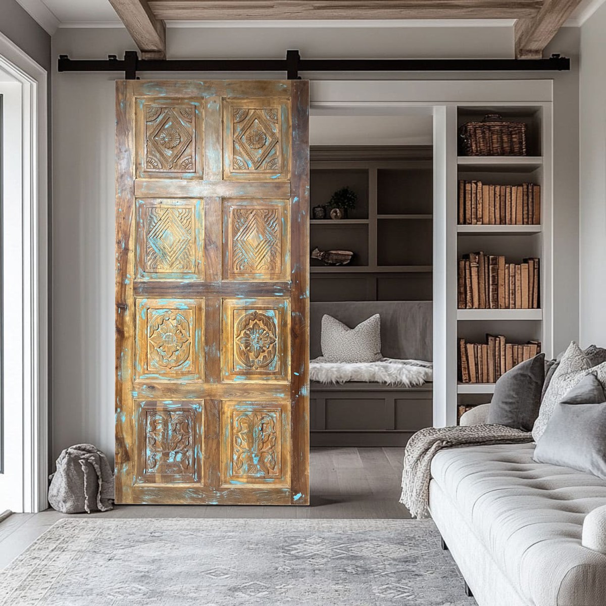 Stories of Antique Indian Doors, Rustic Carved Farmhouse Doors