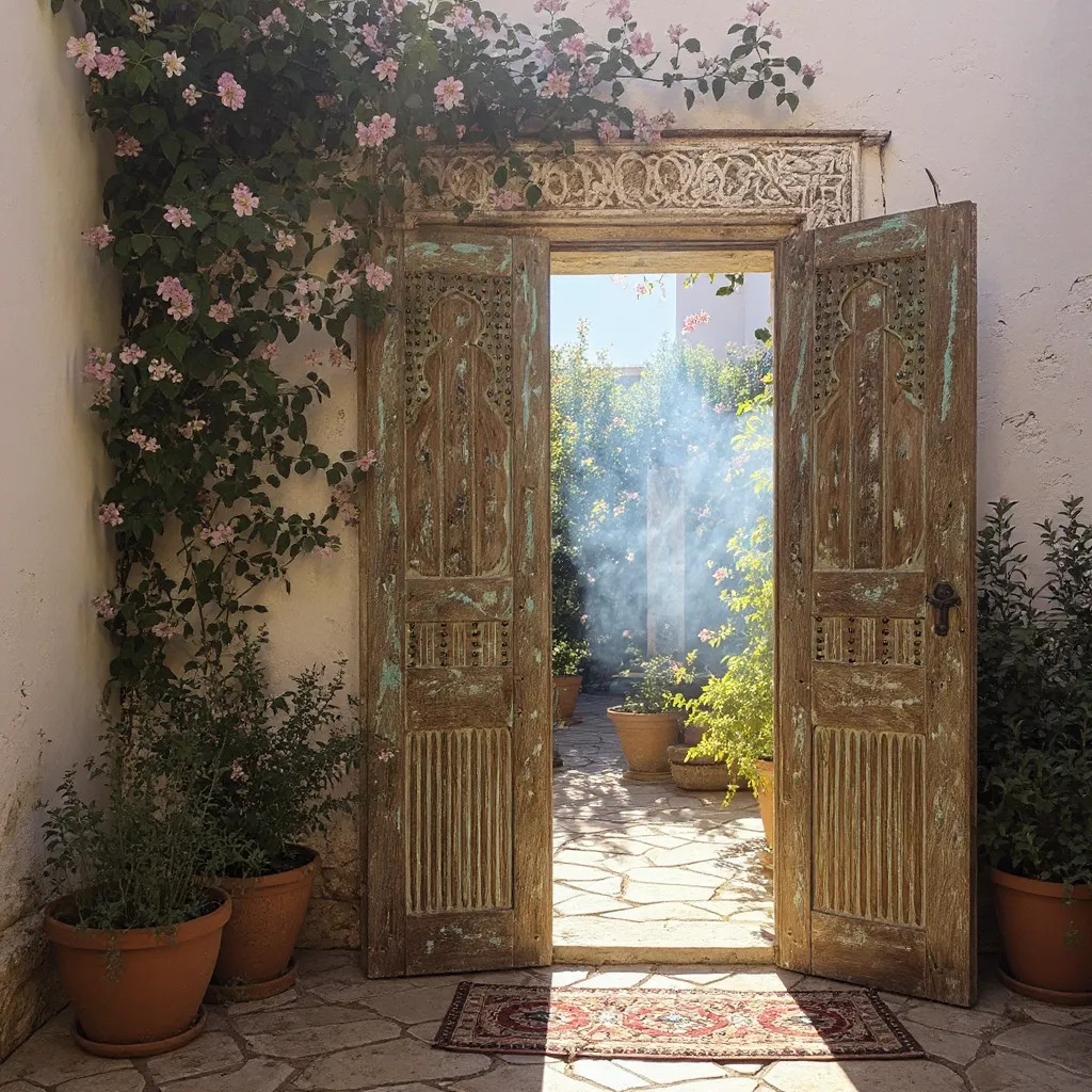 Statement Wall Entryway with Carved Wall Panels: A Celebration of Old World Artistry