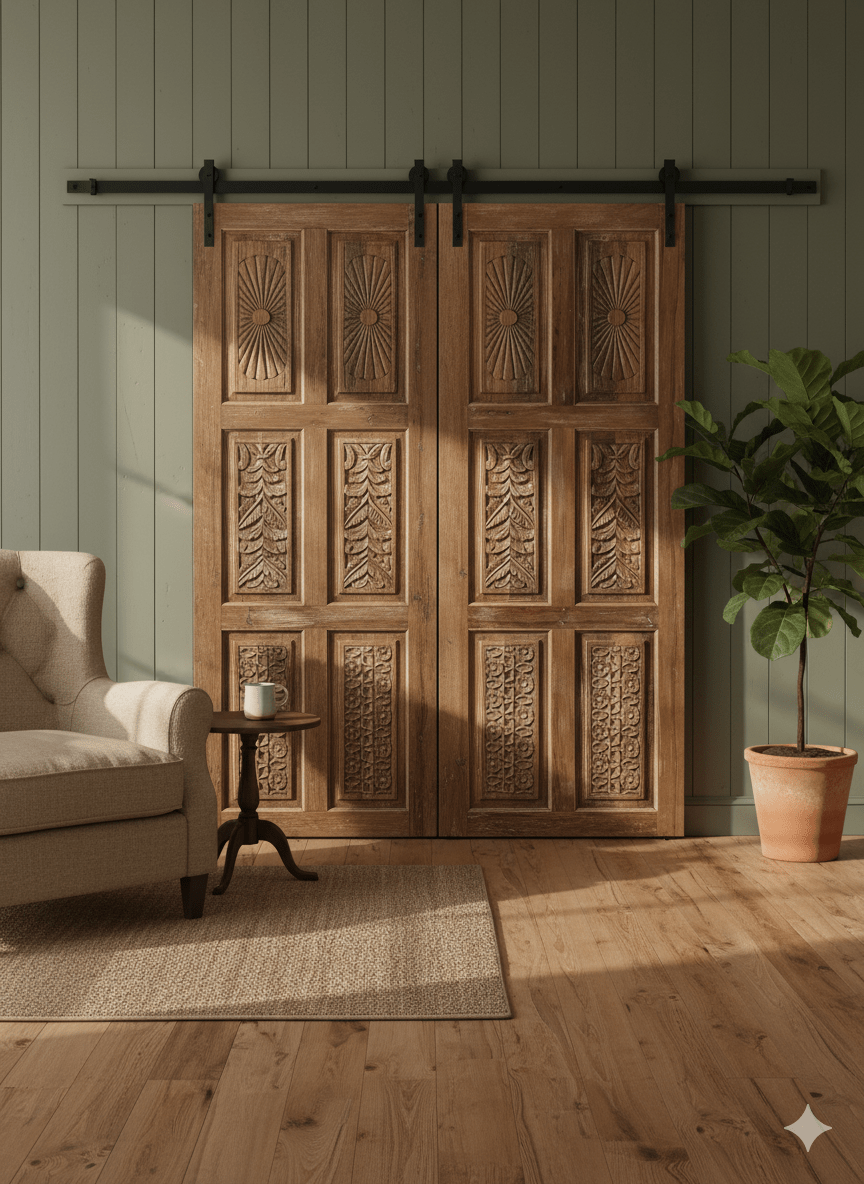 Vintage Maximalism and Carved Wood Doors: Bold Luxury for Bedrooms and Bathrooms