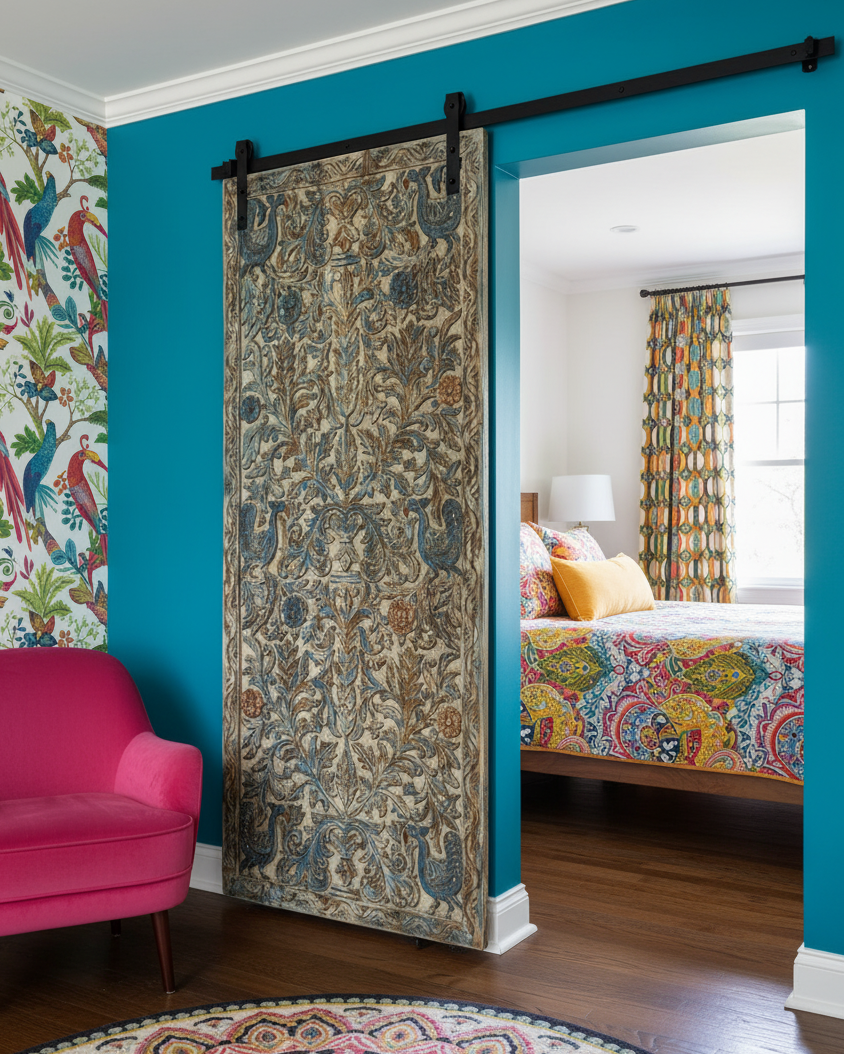 Southern Home Décor Inspiration: Carved Doors, Barn Doors & Rustic Wood Furniture