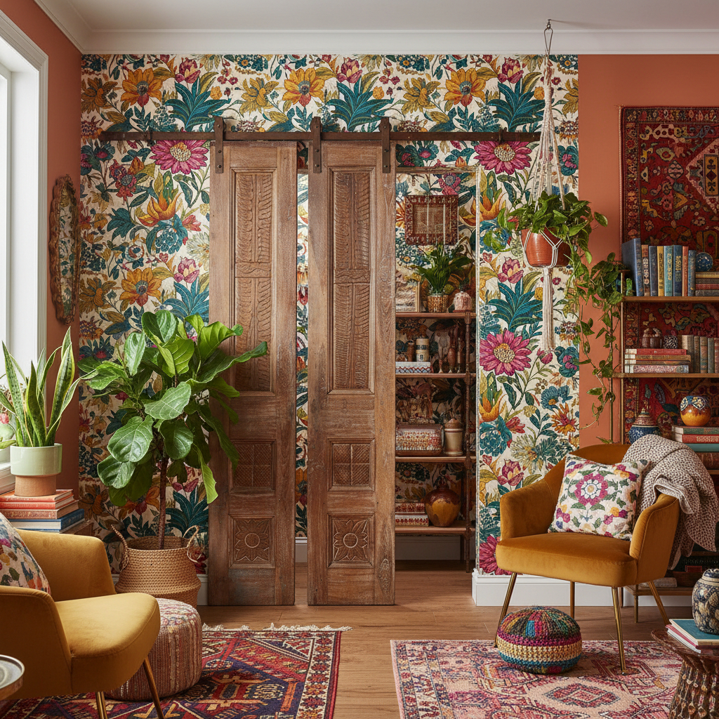 Stillness in Form: Zen Gardens, Antique Indian Doors, and the Poetry of Rustic Wood