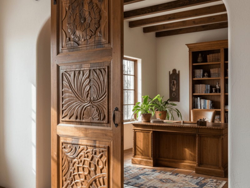 Rustic Elegance Meets Indian Hand-Carved&nbsp;Doors