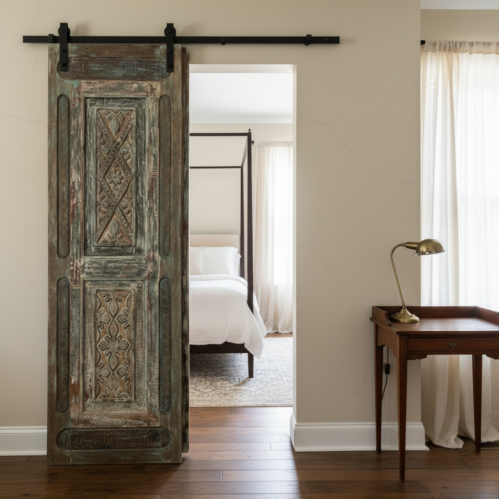 Eclectic Aesthetic with Colorful Carved doors