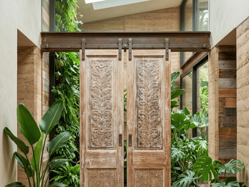 Maximalist Interior Design with Hand Carved Doors: A Nature-Inspired Tennessee&nbsp;Project