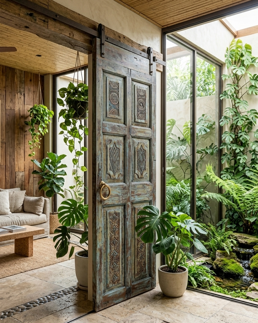 Exploring Maximalist Decor: How Carved Wood Doors Create Bold Interior Design